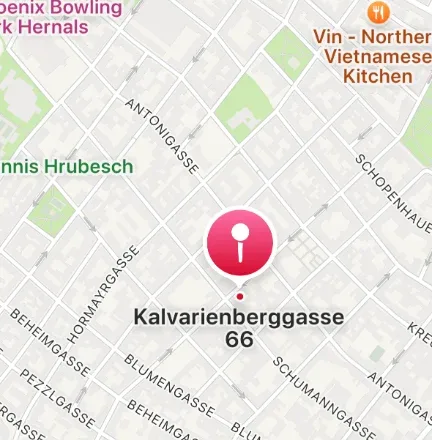 Kartenausschnitt: Praxis in der Kalvarienberggasse 66, 1170 Wien